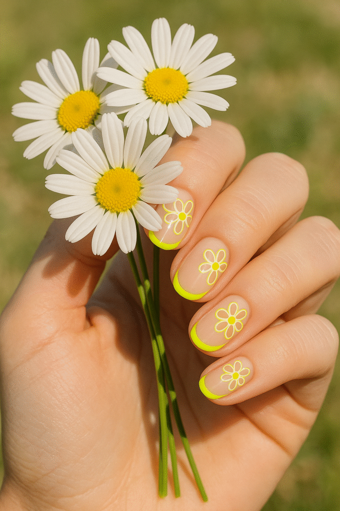 Neon Outline Daisy Tips