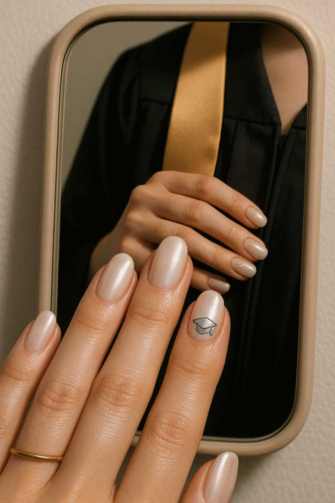 Glazed donut effect with a silver cap icon