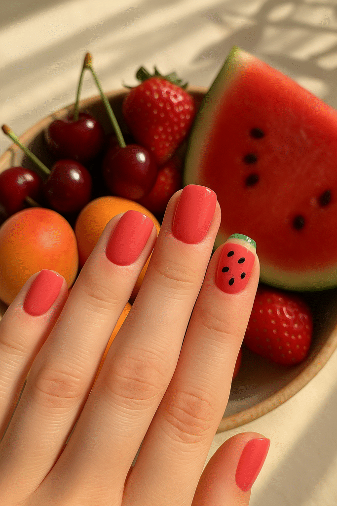 Watermelon Wedge Accent Nail