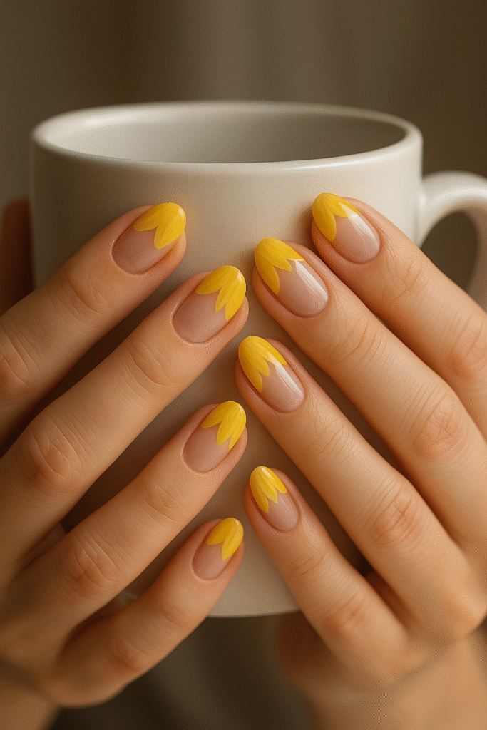 Sunflower French Half-Moon Design