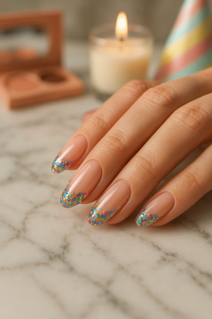Confetti Glitter French Tips