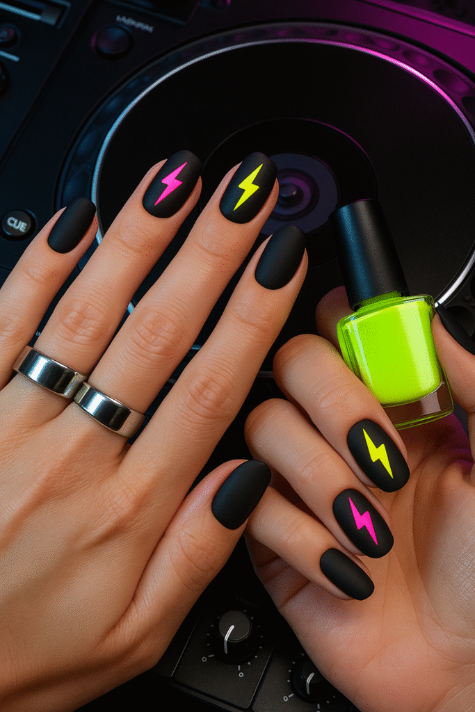 Neon Lightning Bolts