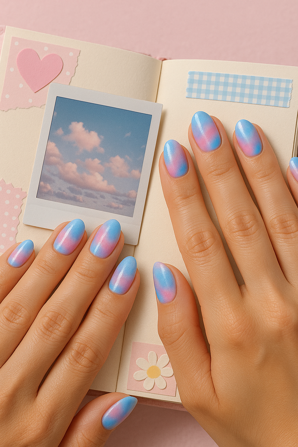 Tie-Dye Nails in Pink & Blue