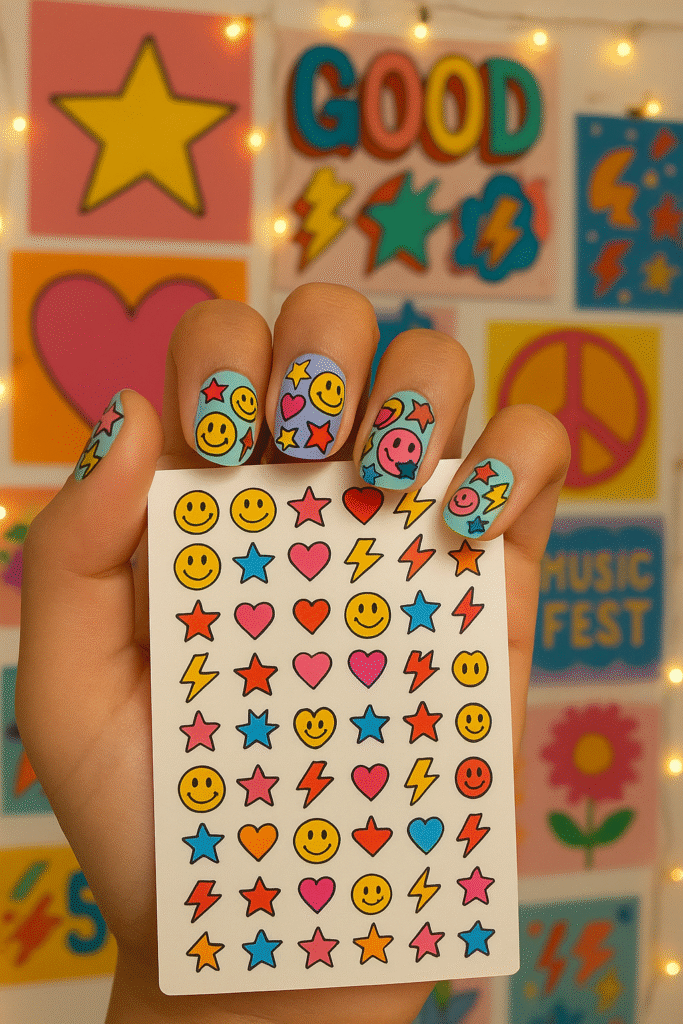 Stacked Stickers Look (Stars, Smileys, Symbols)