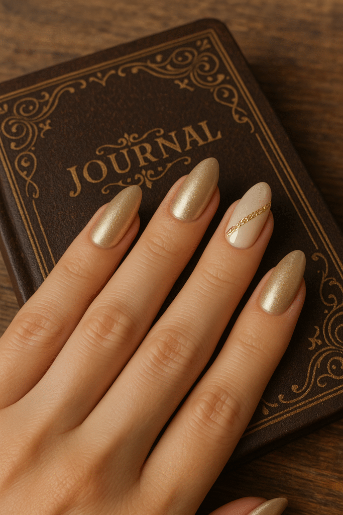 Gold Chain Accent Nail