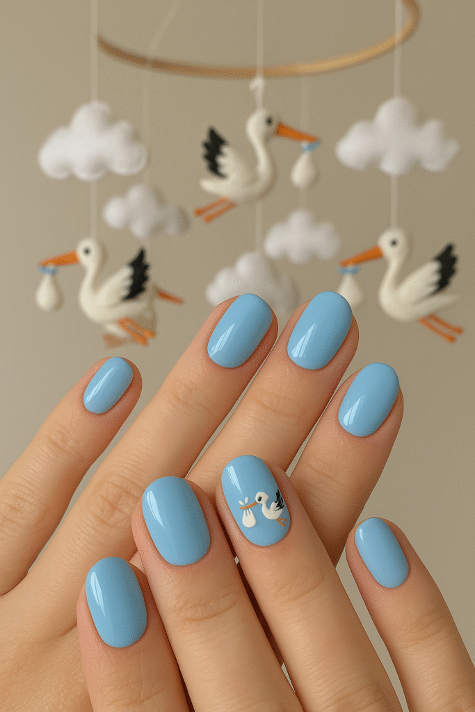 Stork Delivery Nail Art