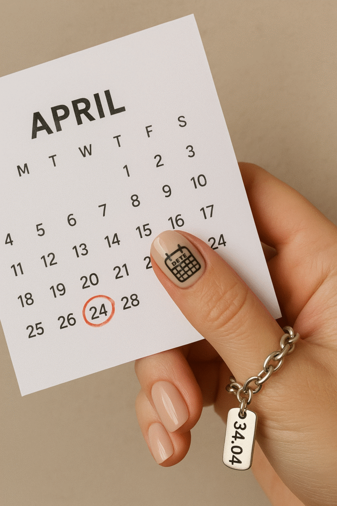 Calendar Date Stamp Nail