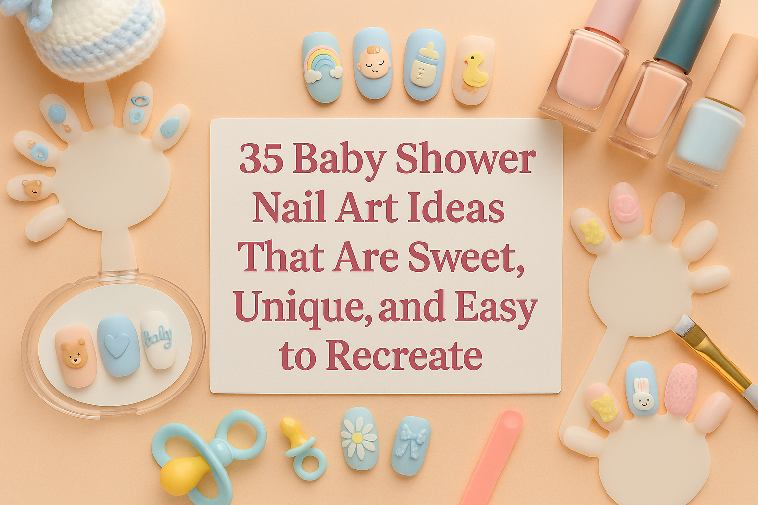 Baby Shower Nail Art