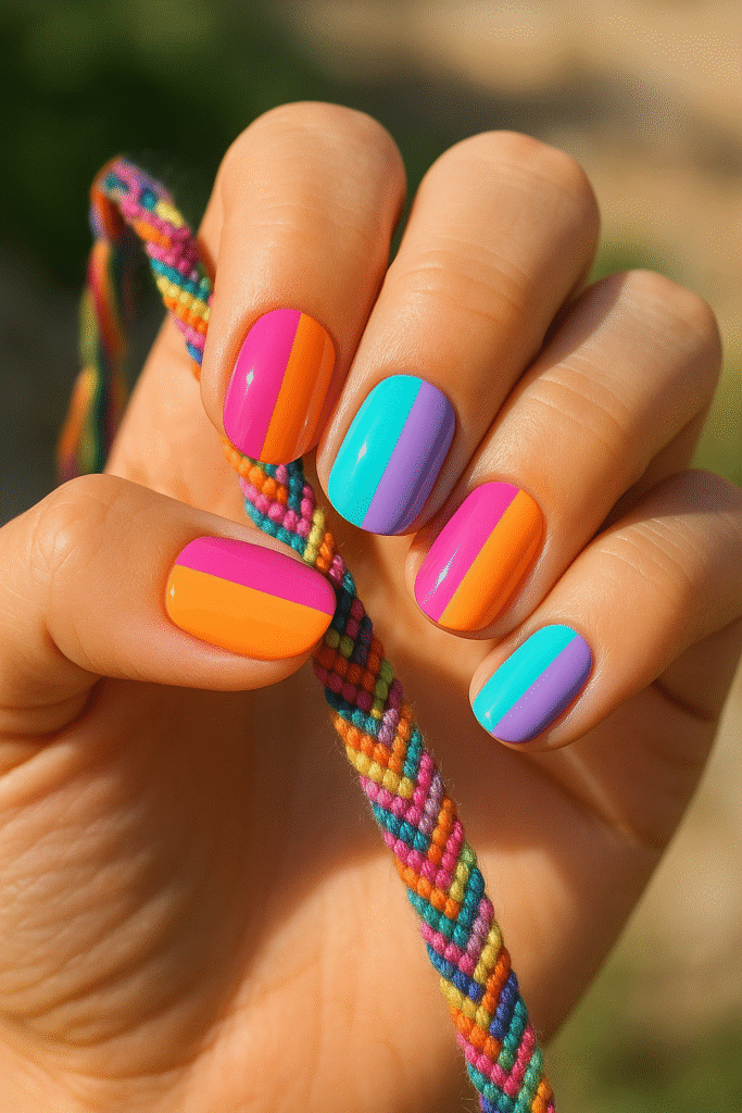 Dual-Tone Split Nail Design