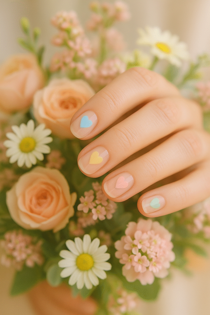 Pastel Heart Nails