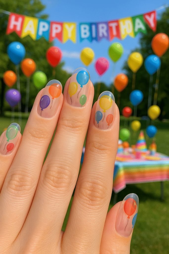 Transparent Party Balloon Nails