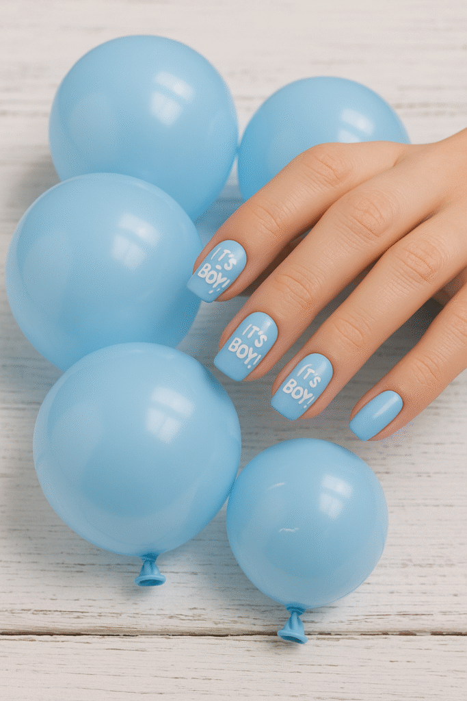 It’s a Boy Balloon Nails