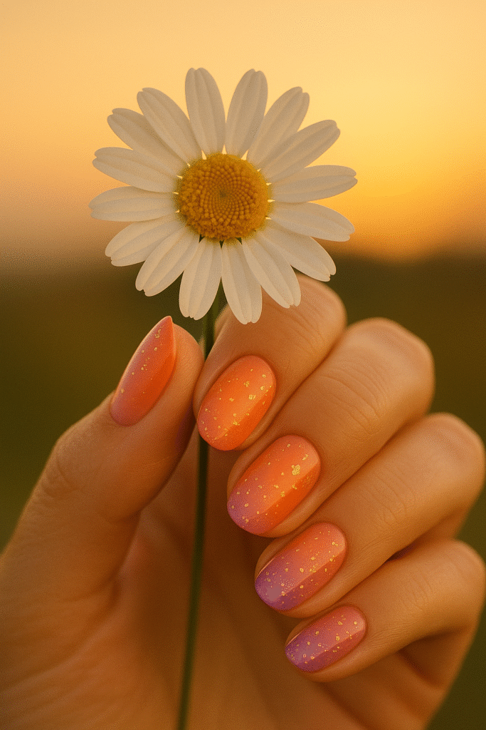Sunset Gradient with Gold Leaf