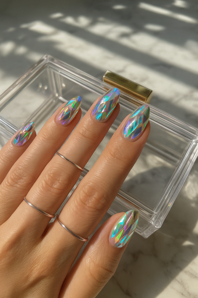 Iridescent Mirror Shards Design