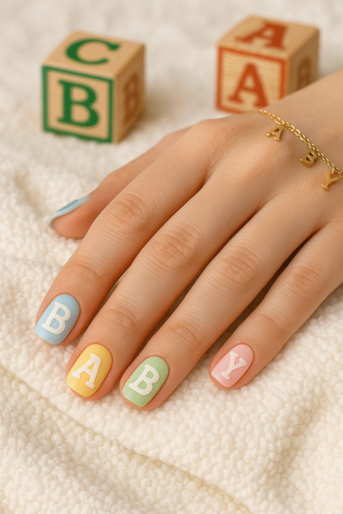 Alphabet Block Nails