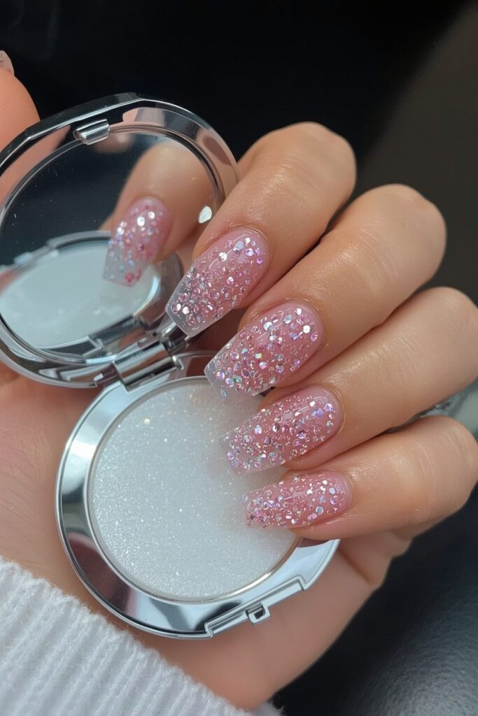 Jelly Nails with Embedded Sequins
