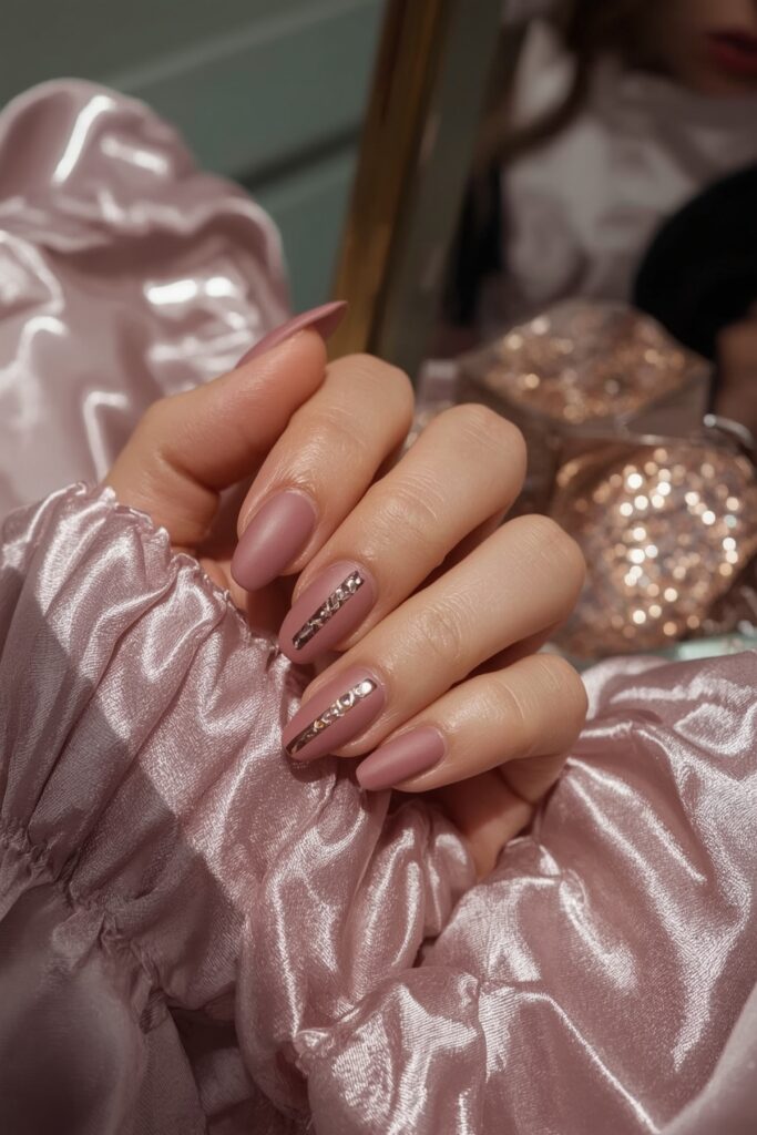 Matte Mauve with Glossy Stripe