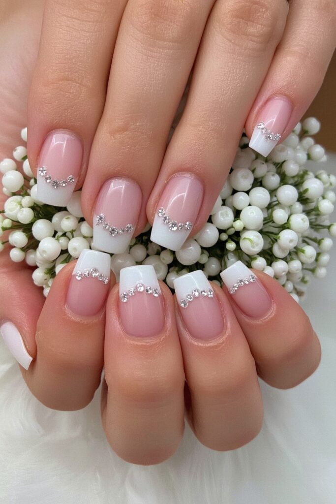 Crystal-Dipped French Tips