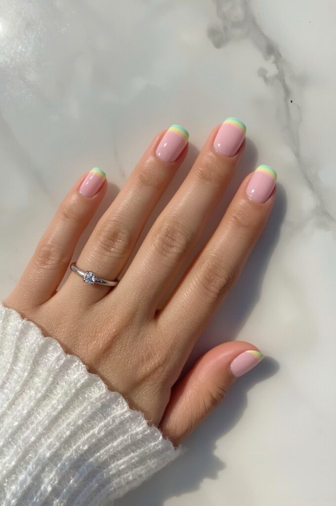 Pastel Rainbow Tips