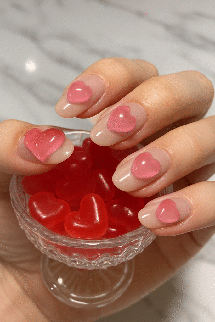 3D Jelly Heart Charms