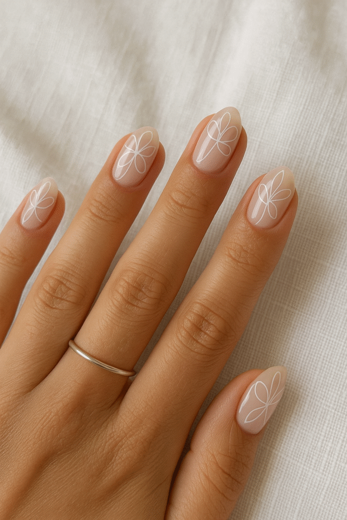 White Petal Outline Design