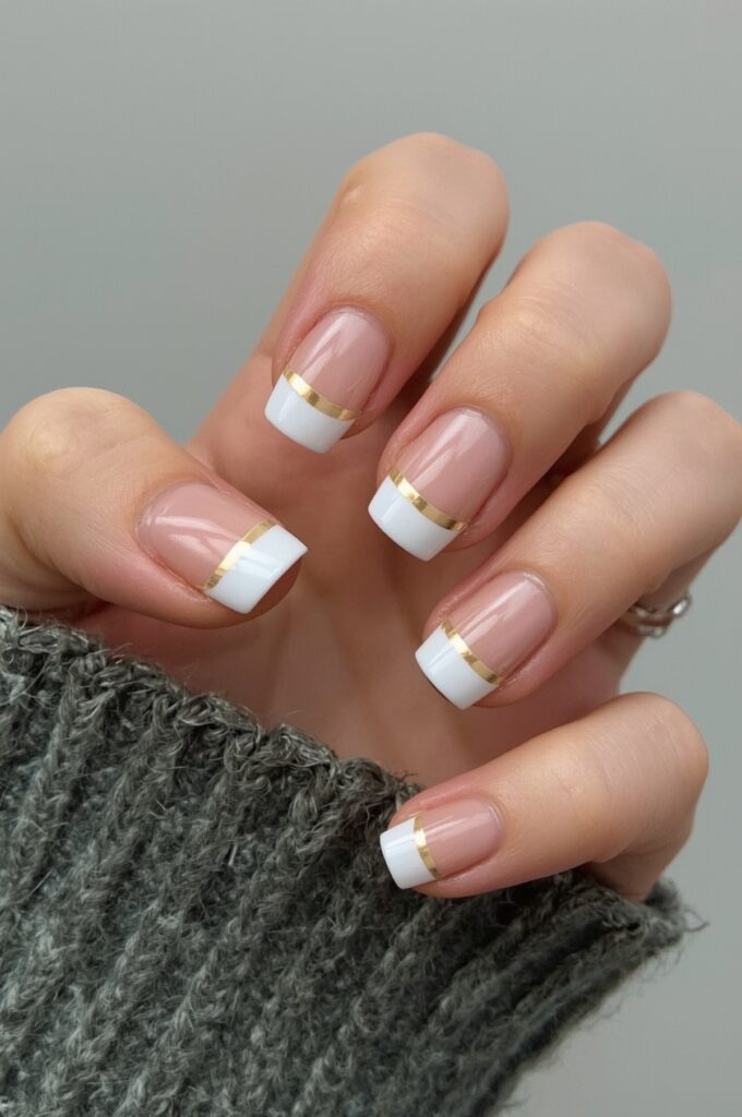 Neutral French with Gold Lines