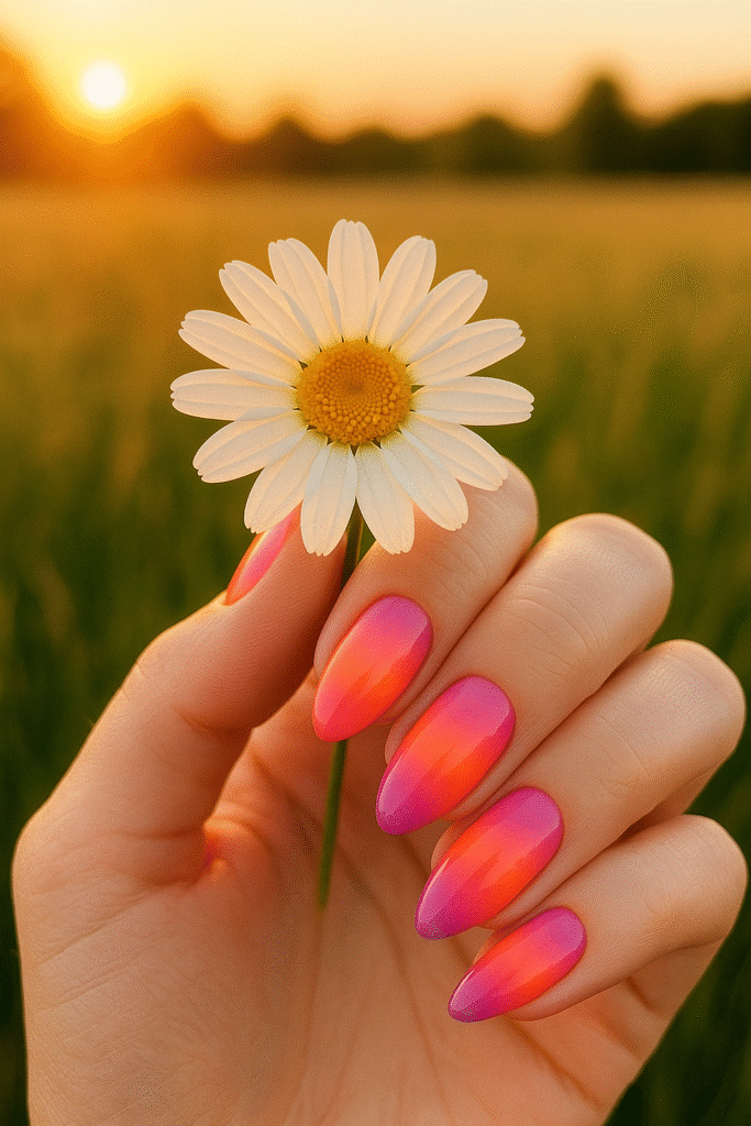 Sunset Gradient Mother’s Day Nails