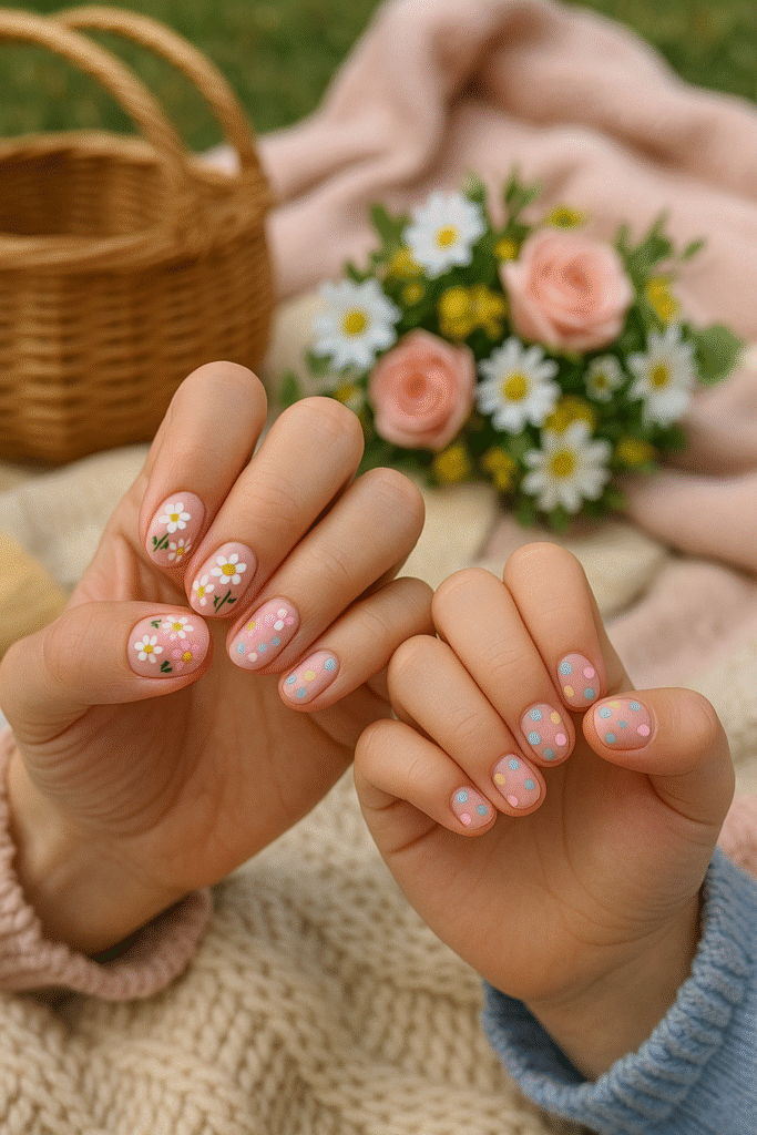 Mother–Daughter Matching Mother’s Day Nails