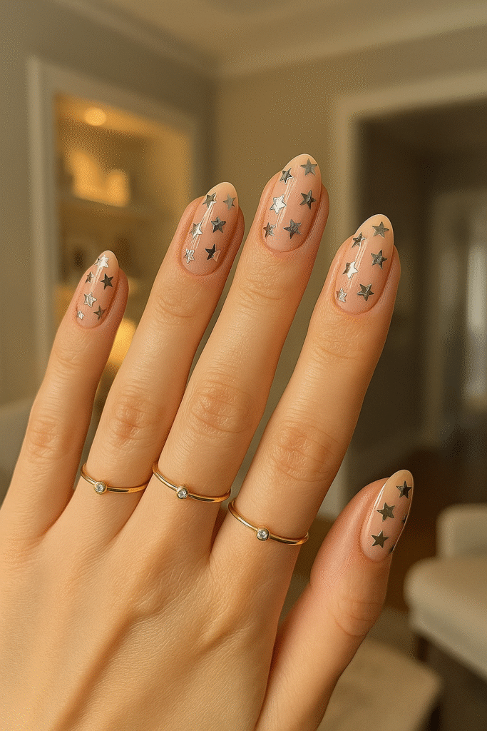 Metallic Stars on Nude