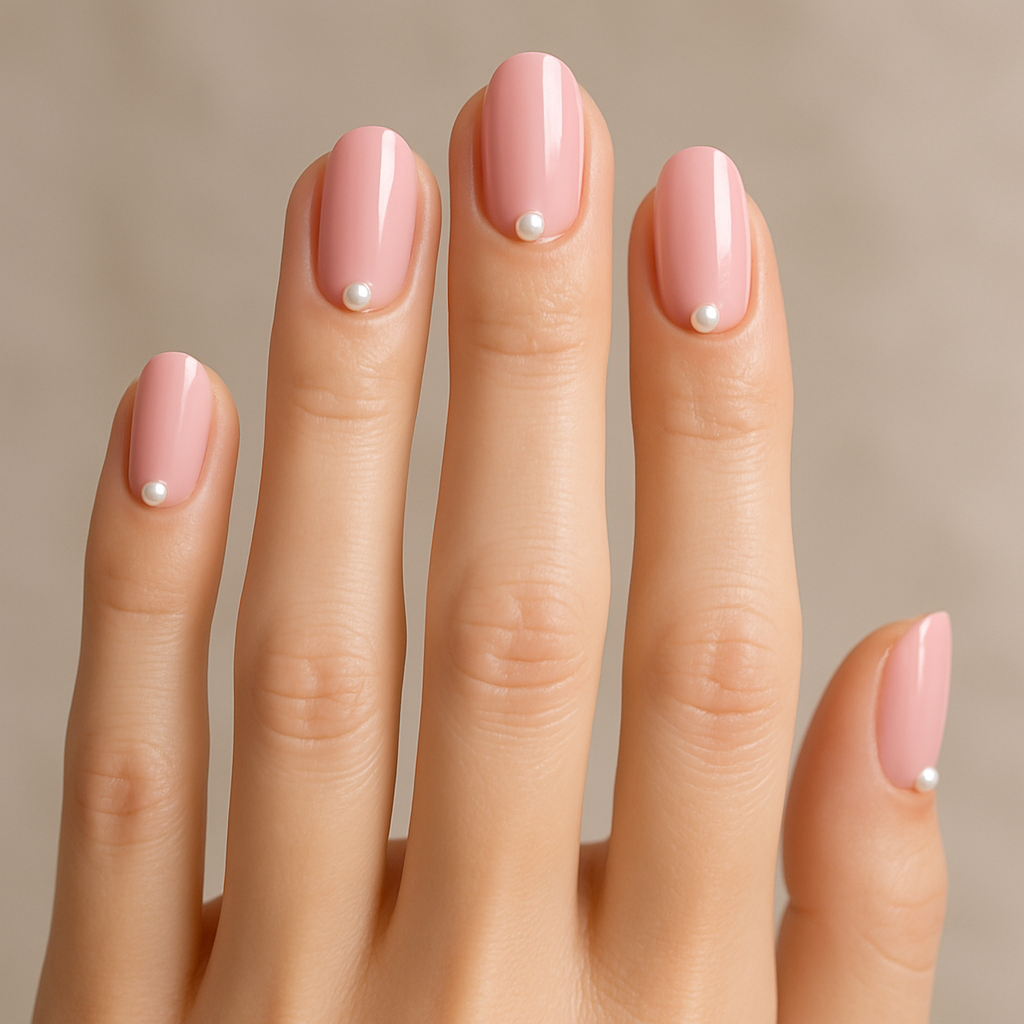 Pearl-Embellished Soft Pink Base