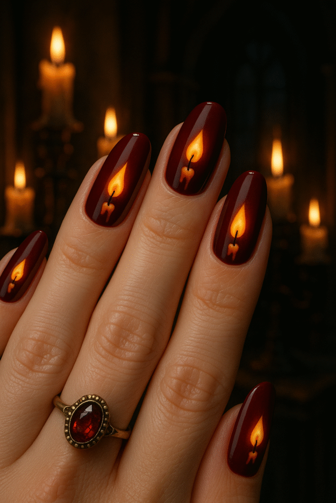 Flickering Candle Nails