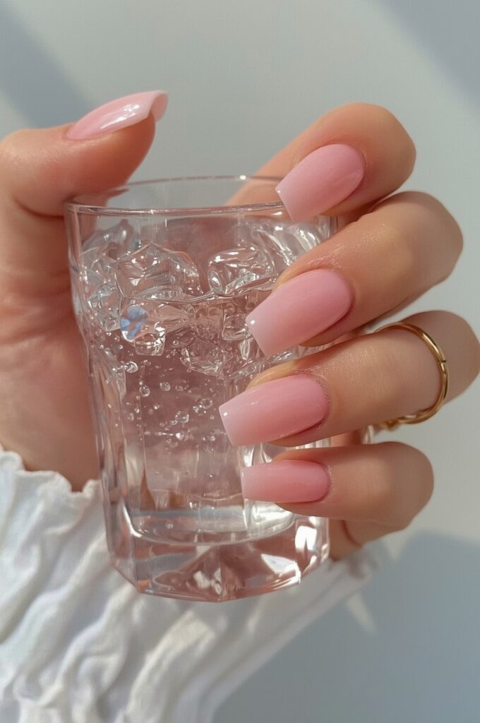 Jelly Pink Transparent Nails