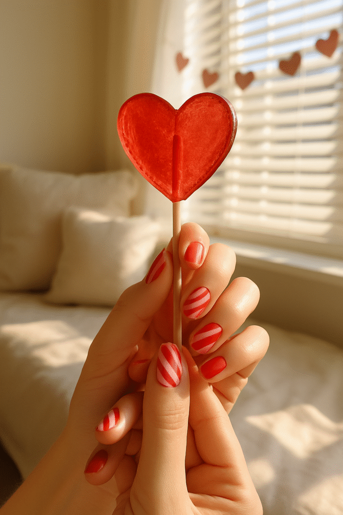 Candy Stripe Accent Nail