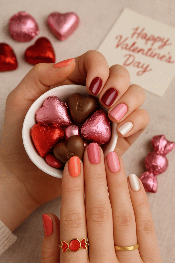Seasonal Skittles Manicure