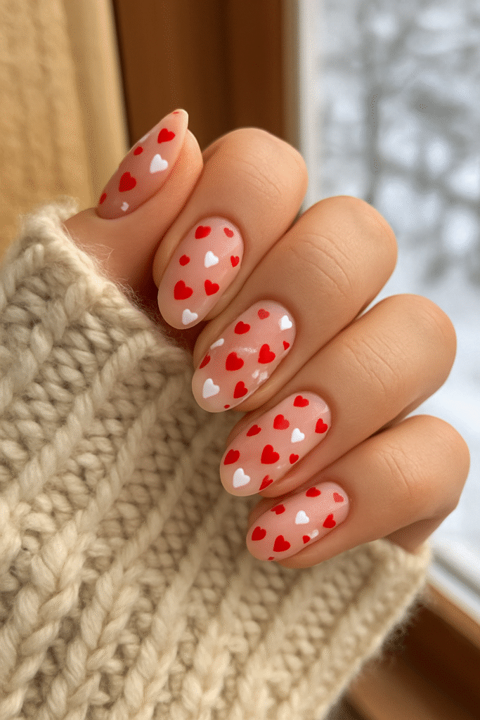 Heart Polka Dot Nails