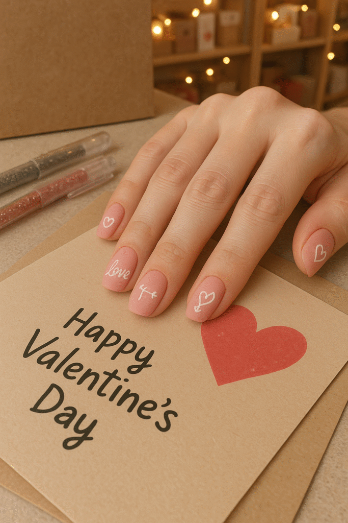 Matte Pink with White Doodles