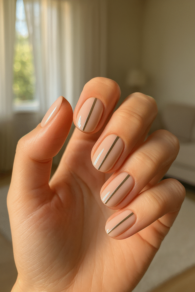 Minimalist Stripe Mother’s Day Nails