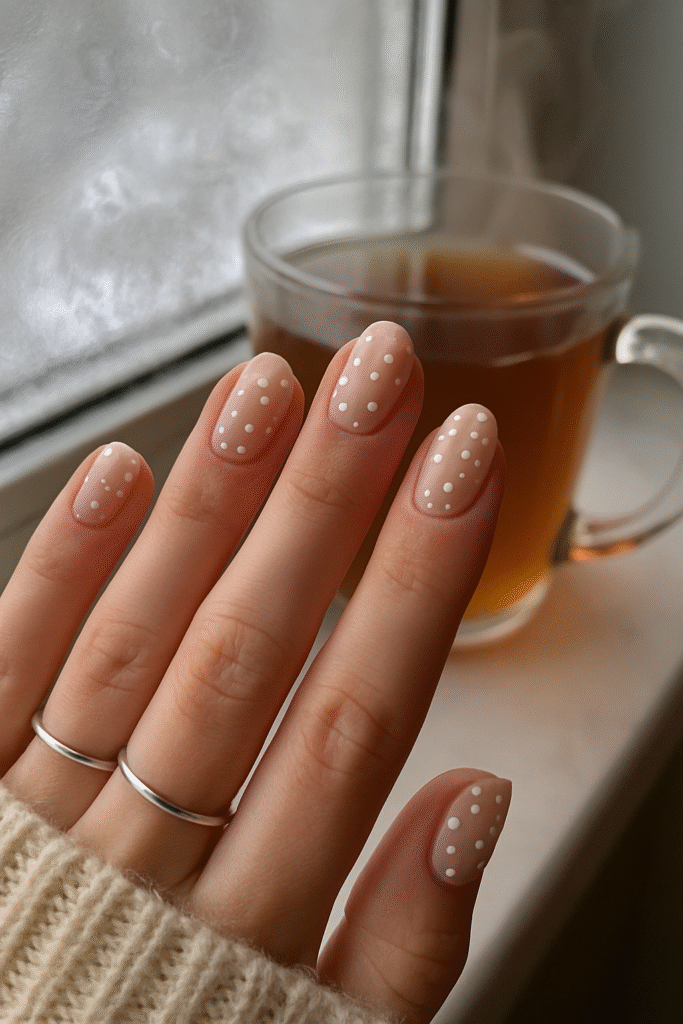 Snow Dot Nails