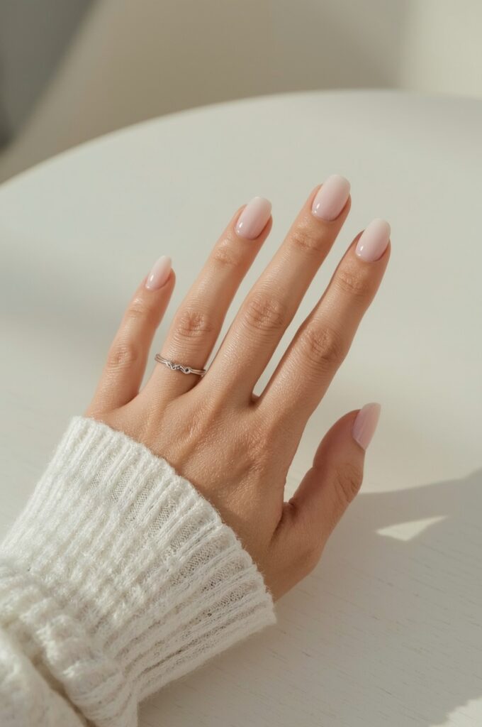 Sheer Milky Pastel Nails