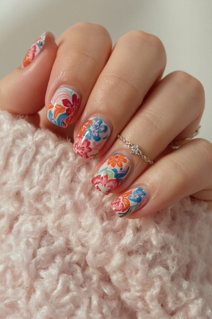 Vivid Floral Swirls