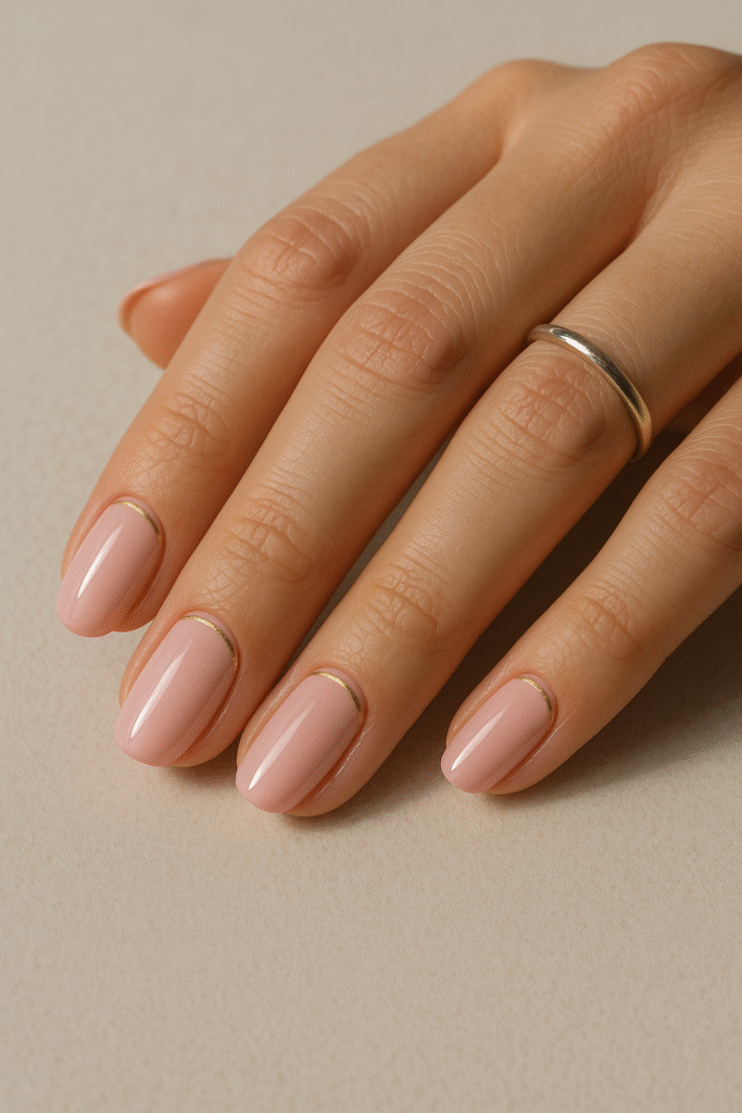 Baby Pink with Gold Line