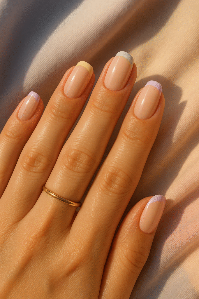 Creamy Nude with Pastel Tips