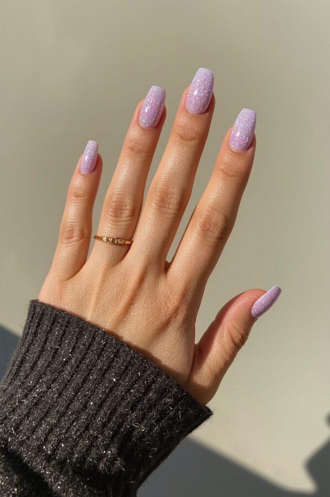 Lavender Glitter Tips