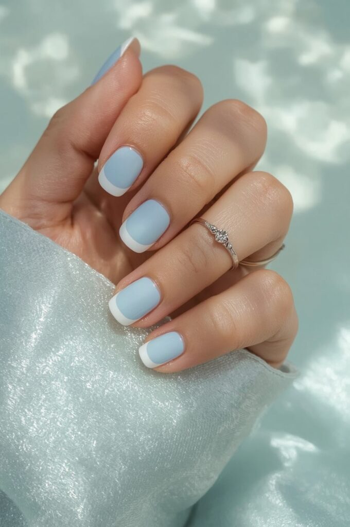 Sky Blue French Tips