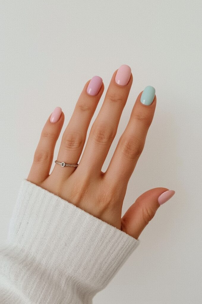 Pastel Rainbow Nails
