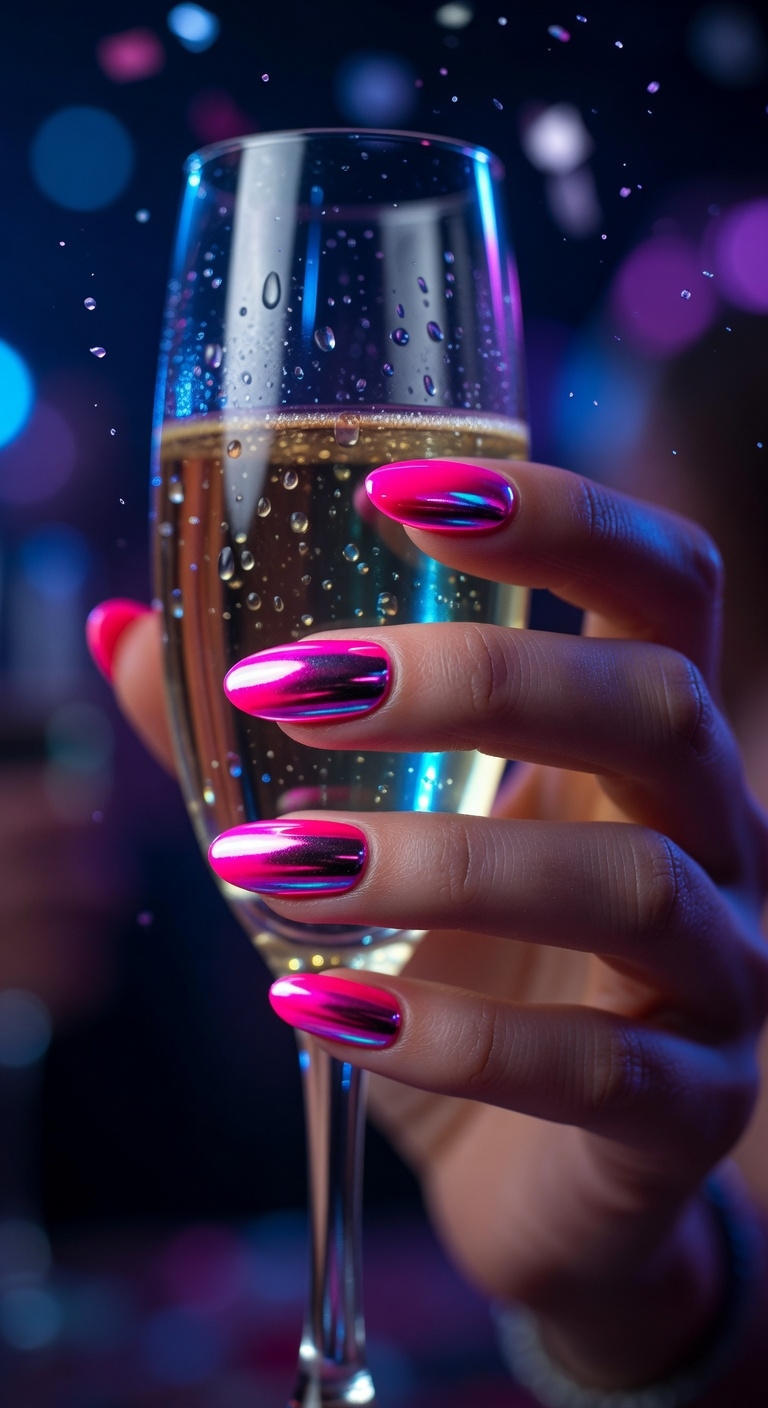 bold neon chrome glamour