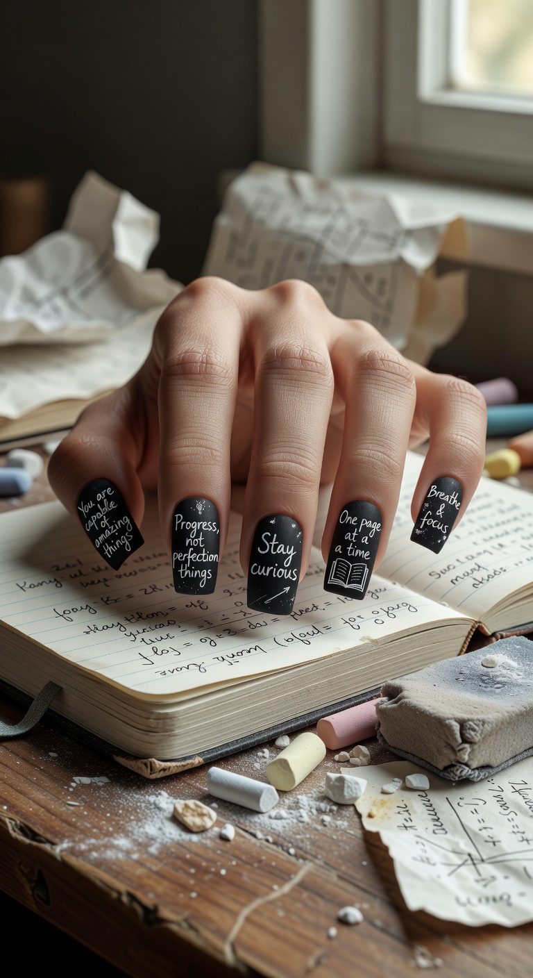 chalkboard art on nails