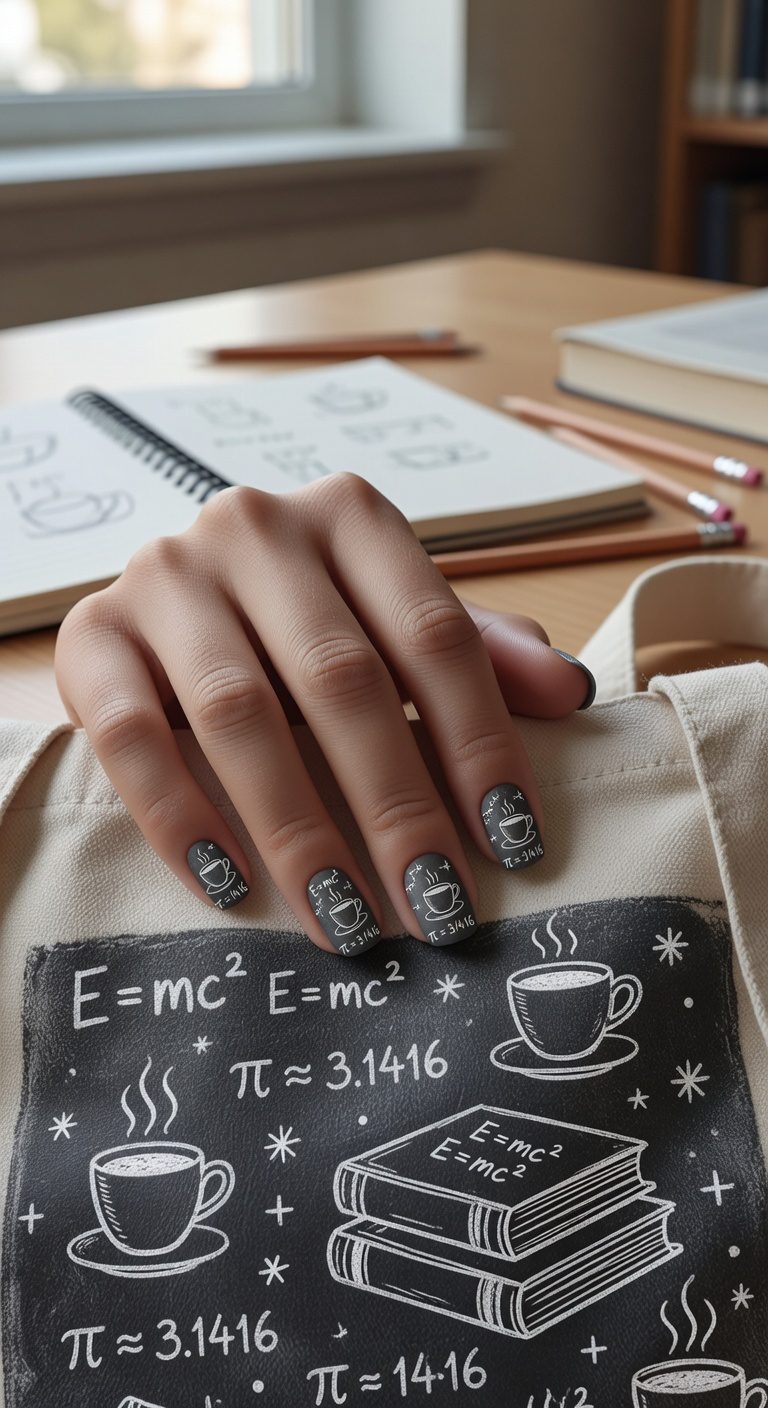 chalkboard inspired nail design