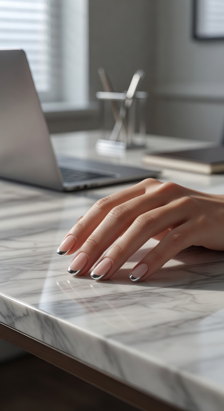chrome tipped nails elegance defined