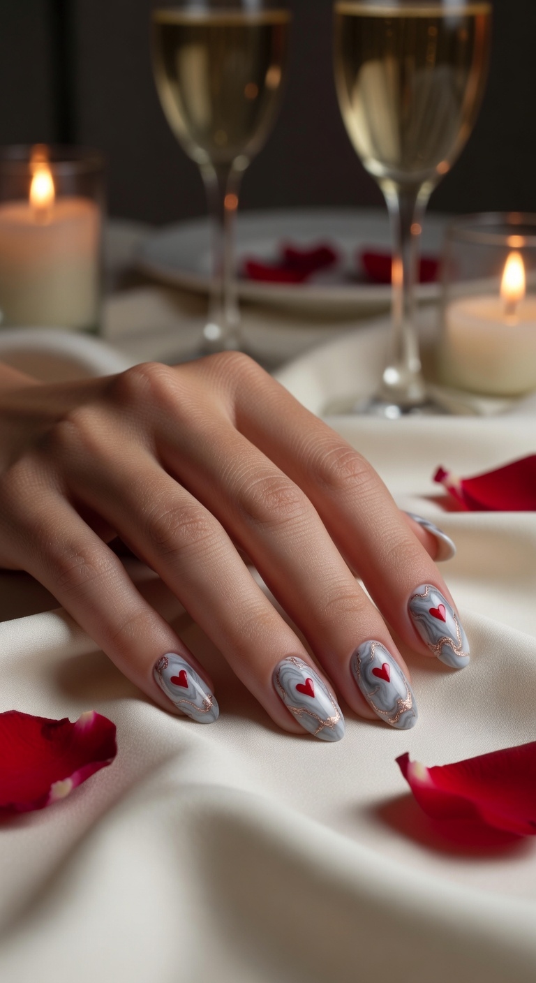 elegant marble heart design